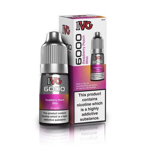 IVG 10mg IVG 6000 Nic Salt - Raspberry Peach Bliss 10ml Eliquid